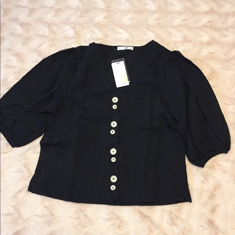 Mango Button Front Summer Blouse - Picture 4 of 8